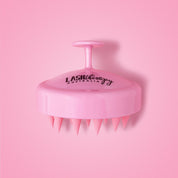 Lash Therapy Australia pink scalp massager for stimulating scalp and supporting healthy hair growth.